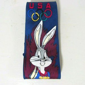 Looney Toons USA Bugs Bunny Necktie Vintage Mens Silk Neck Tie